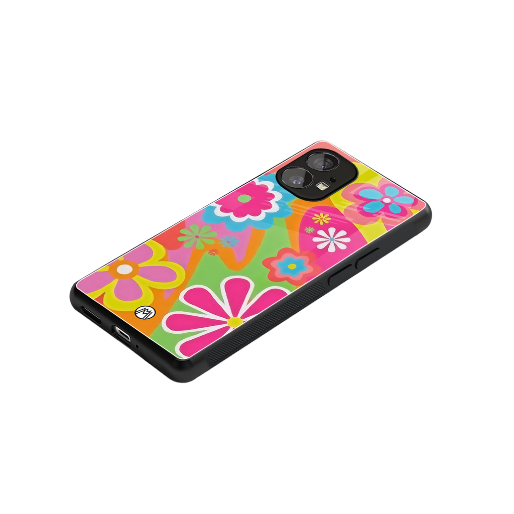 nostalgic wildflower y2k back phone cover | glass case for nothing phone 1