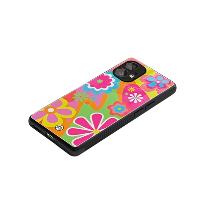 nostalgic wildflower y2k back phone cover | glass case for nothing phone 1