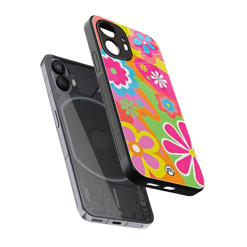 nostalgic wildflower y2k back phone cover | glass case for nothing phone 2