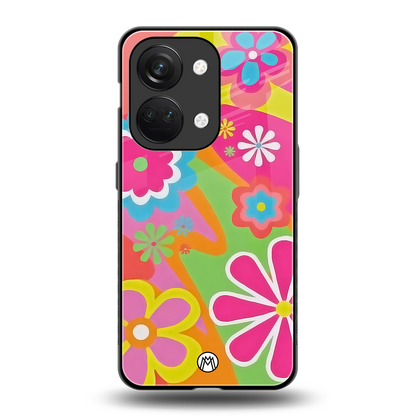 nostalgic wildflower y2k back phone cover | glass case for oneplus nord 3