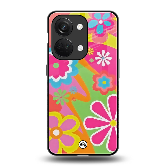 nostalgic wildflower y2k back phone cover | glass case for oneplus nord 3
