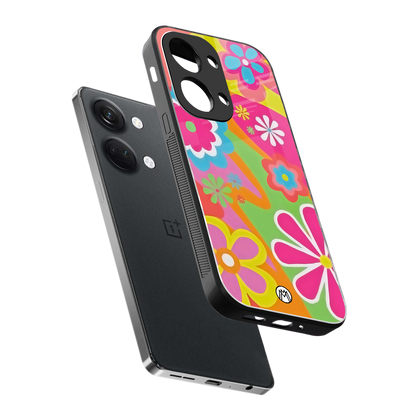 nostalgic wildflower y2k back phone cover | glass case for oneplus nord 3
