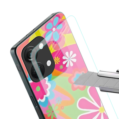 nostalgic wildflower y2k back phone cover | glass case for oneplus nord 3
