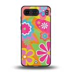 nostalgic wildflower y2k back phone cover | glass case for oneplus nord 4