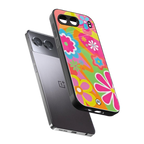 nostalgic wildflower y2k back phone cover | glass case for oneplus nord 4