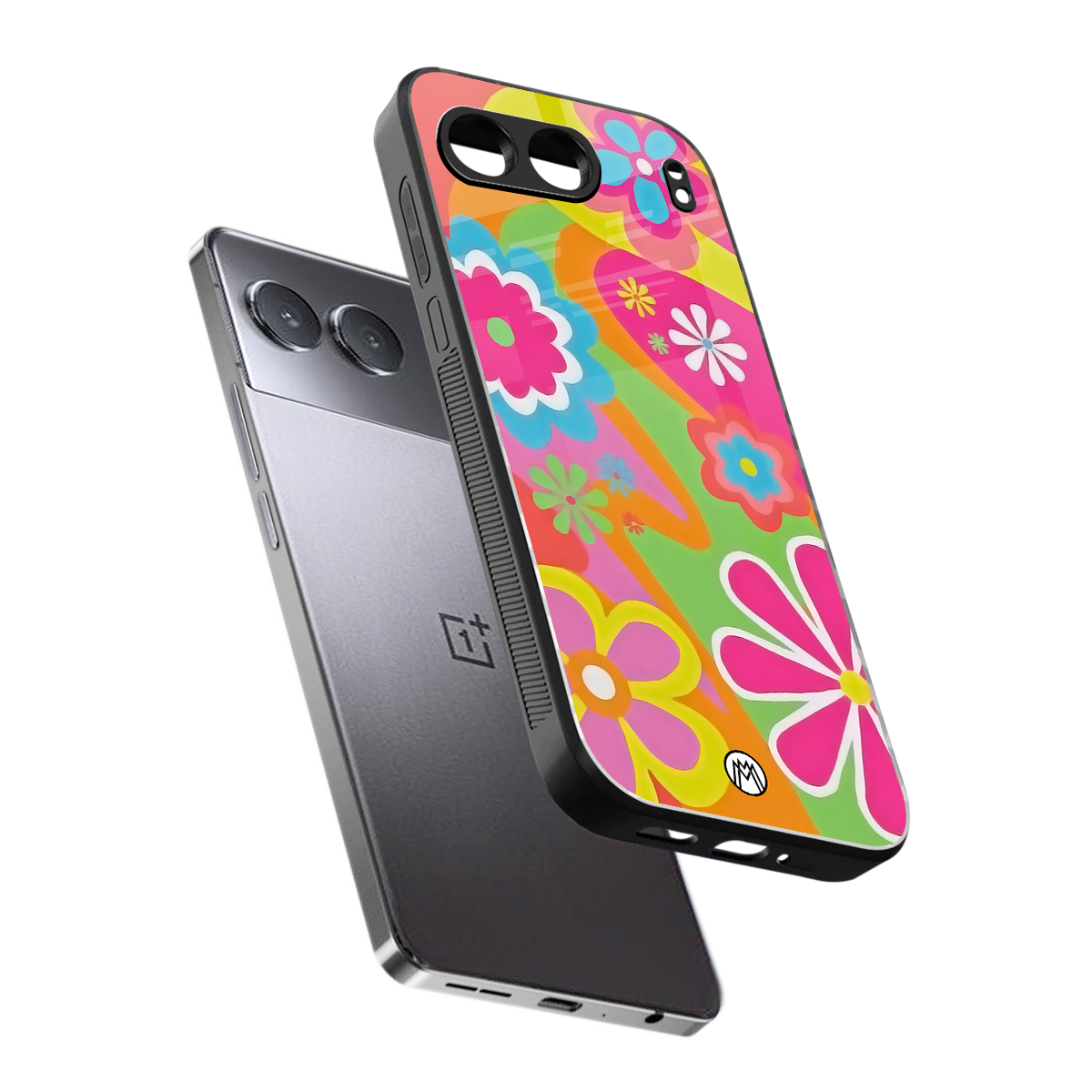 nostalgic wildflower y2k back phone cover | glass case for oneplus nord 4