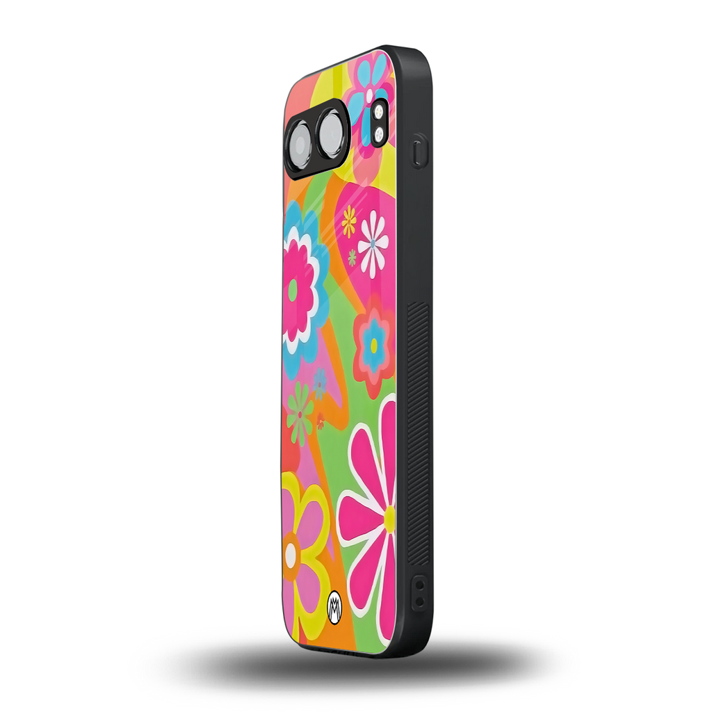 nostalgic wildflower y2k back phone cover | glass case for oneplus nord 4
