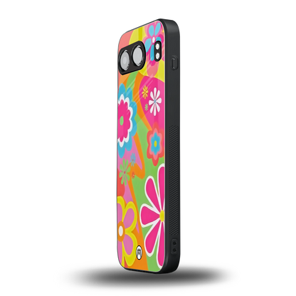 nostalgic wildflower y2k back phone cover | glass case for oneplus nord 4