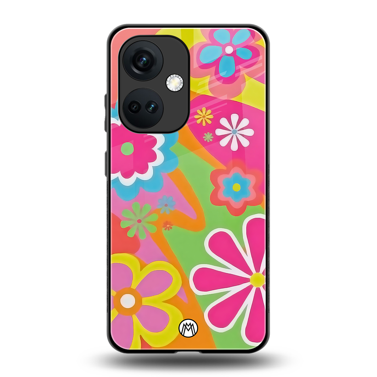 nostalgic wildflower y2k back phone cover | glass case for oneplus nord ce 3