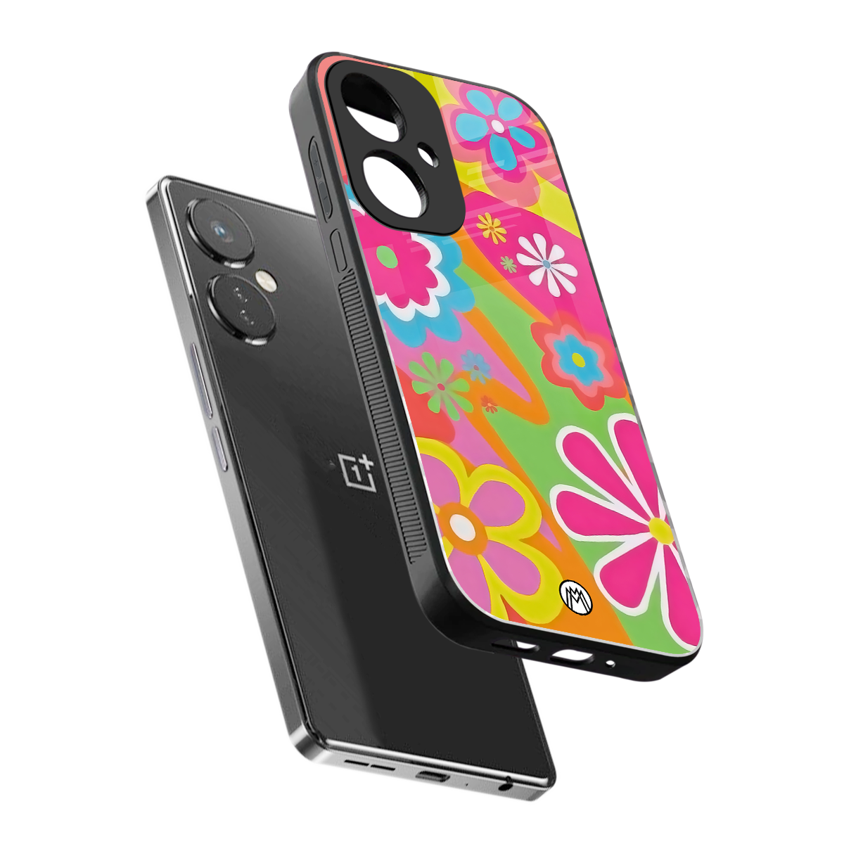 nostalgic wildflower y2k back phone cover | glass case for oneplus nord ce 3
