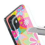 nostalgic wildflower y2k back phone cover | glass case for oneplus nord ce 3