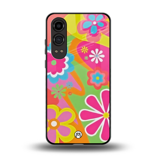 nostalgic wildflower y2k back phone cover | glass case for oneplus nord ce 4 lite