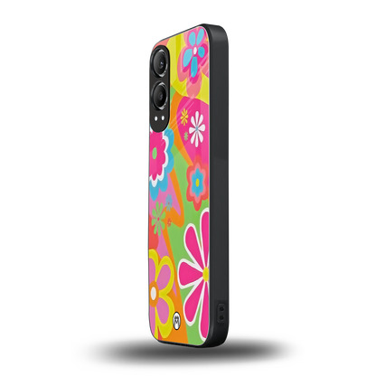 nostalgic wildflower y2k back phone cover | glass case for oneplus nord ce 4 lite