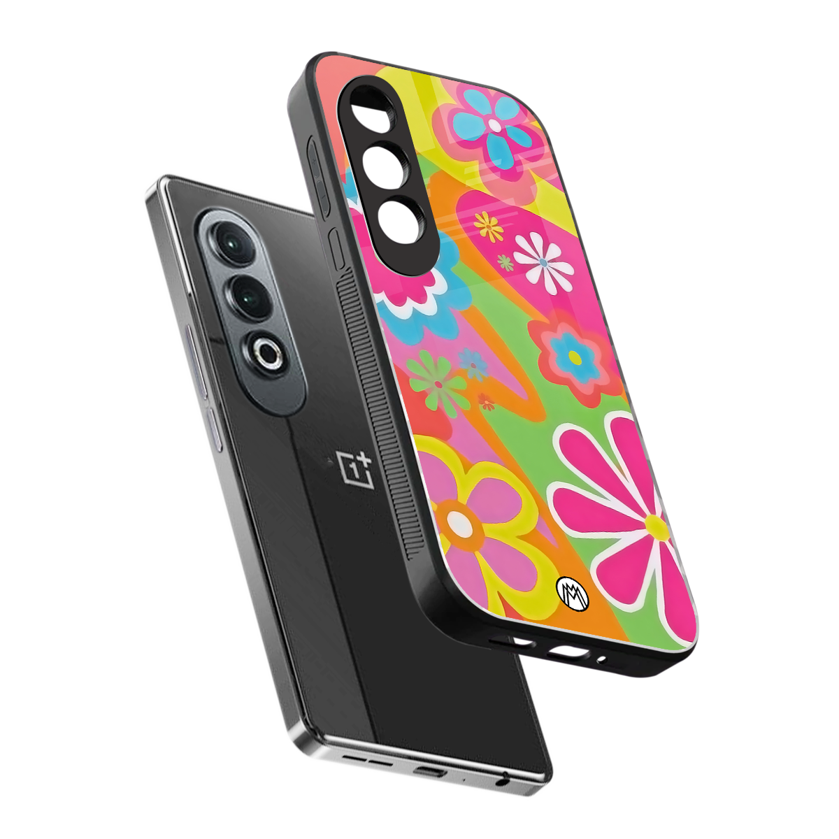 nostalgic wildflower y2k back phone cover | glass case for oneplus nord ce 4