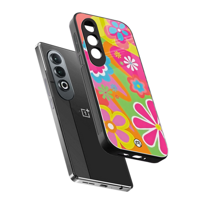 nostalgic wildflower y2k back phone cover | glass case for oneplus nord ce 4