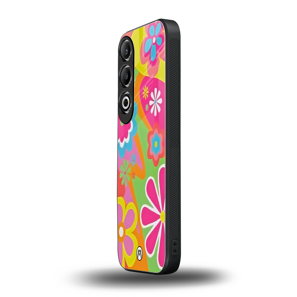 nostalgic wildflower y2k back phone cover | glass case for oneplus nord ce 4