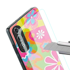 nostalgic wildflower y2k back phone cover | glass case for oneplus nord ce 4