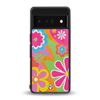 nostalgic wildflower y2k back phone cover | glass case for google pixel 6 pro