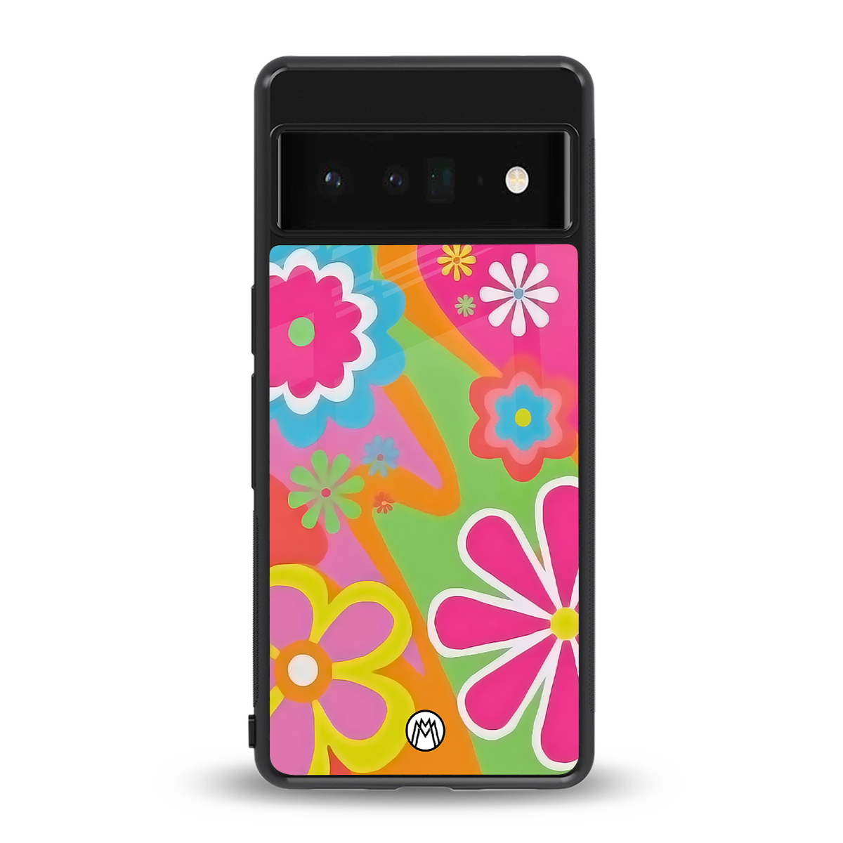 nostalgic wildflower y2k back phone cover | glass case for google pixel 6 pro