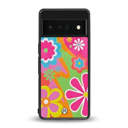 nostalgic wildflower y2k back phone cover | glass case for google pixel 6 pro