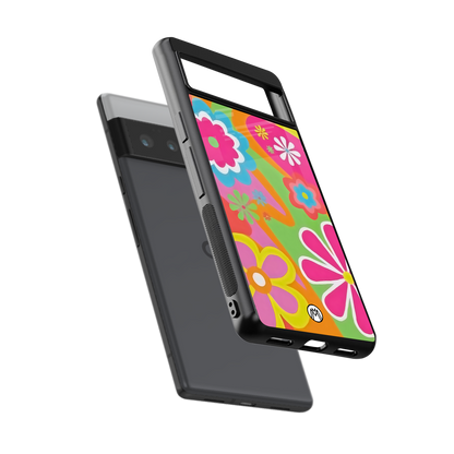 nostalgic wildflower y2k back phone cover | glass case for google pixel 6 pro