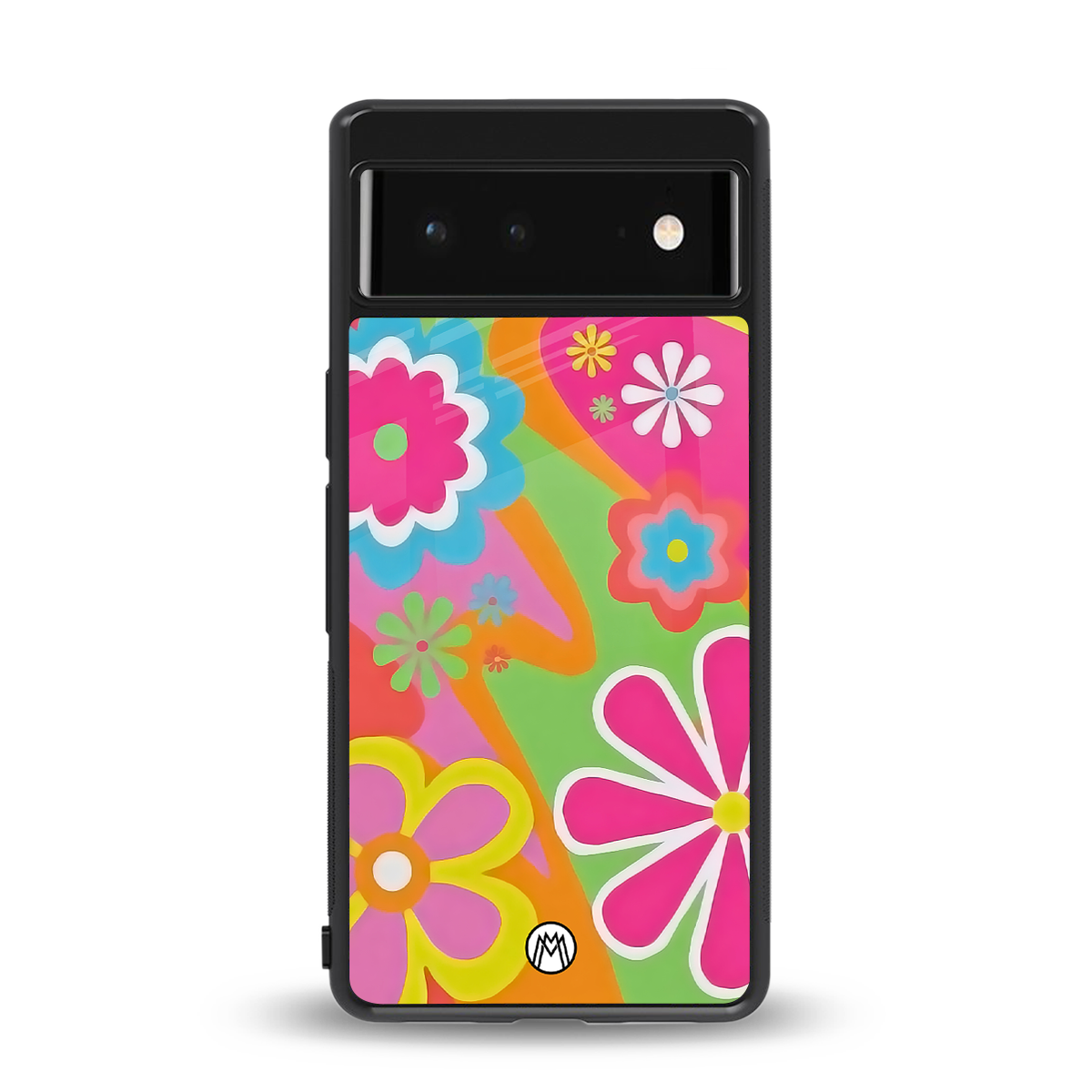 nostalgic wildflower y2k back phone cover | glass case for google pixel 6