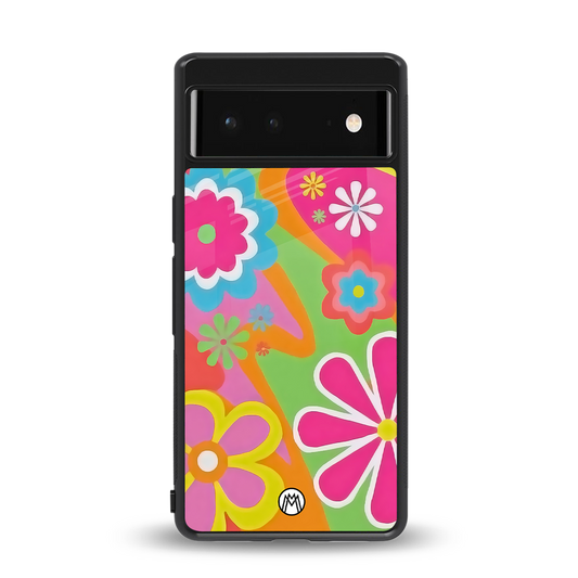 nostalgic wildflower y2k back phone cover | glass case for Google Pixel 6A