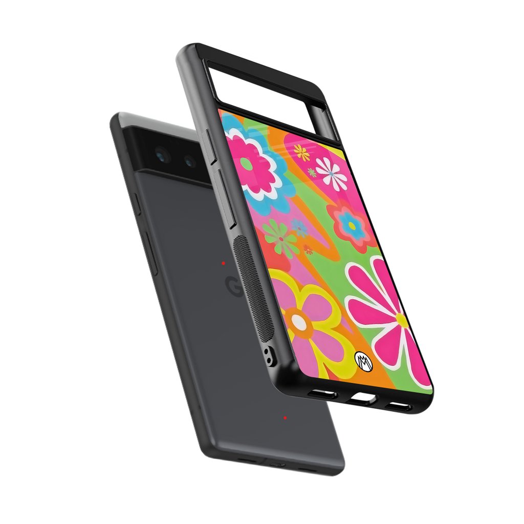 nostalgic wildflower y2k back phone cover | glass case for Google Pixel 6A