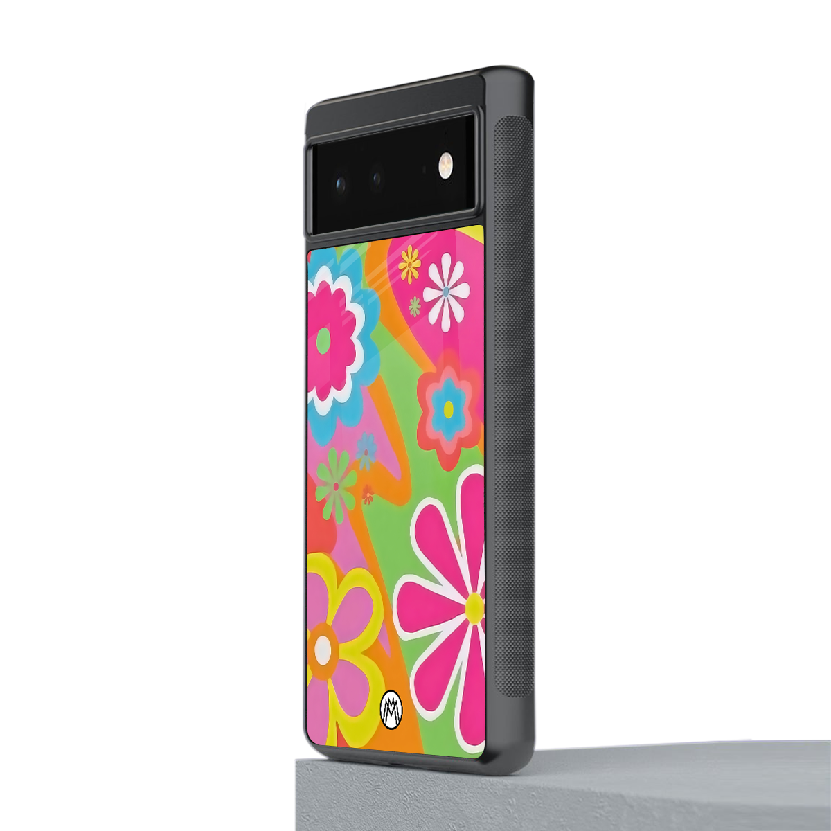 nostalgic wildflower y2k back phone cover | glass case for google pixel 6