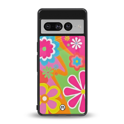 nostalgic wildflower y2k back phone cover | glass case for google pixel 7 pro