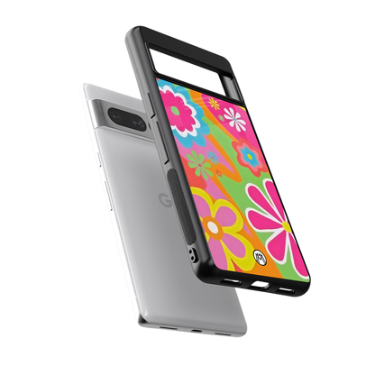 nostalgic wildflower y2k back phone cover | glass case for google pixel 7 pro