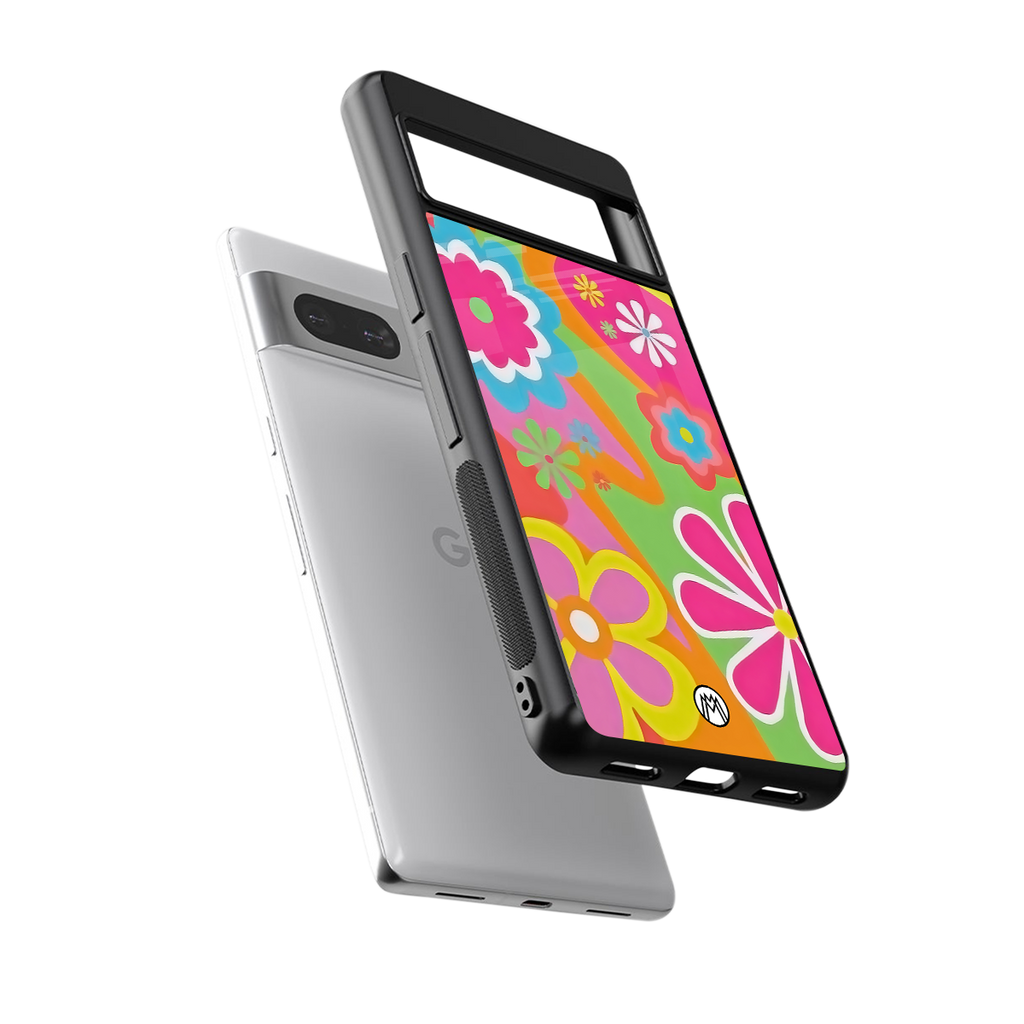 nostalgic wildflower y2k back phone cover | glass case for Google Pixel 7