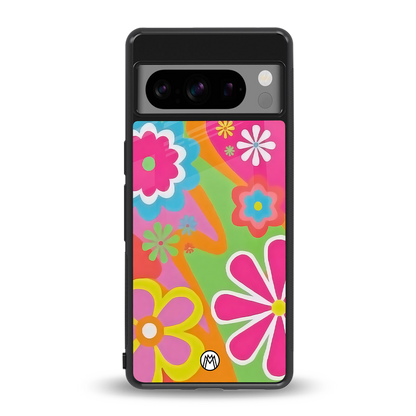 nostalgic wildflower y2k back phone cover | glass case for google pixel 8 pro