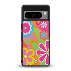 nostalgic wildflower y2k back phone cover | glass case for google pixel 8 pro