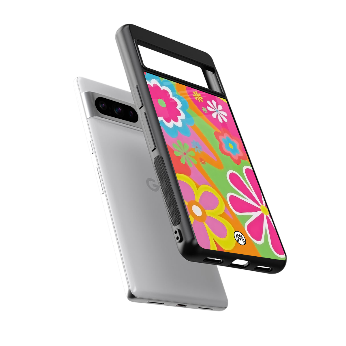 nostalgic wildflower y2k back phone cover | glass case for google pixel 8 pro