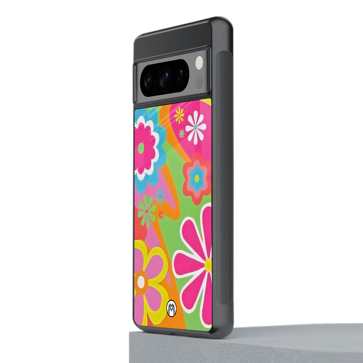 nostalgic wildflower y2k back phone cover | glass case for google pixel 8 pro