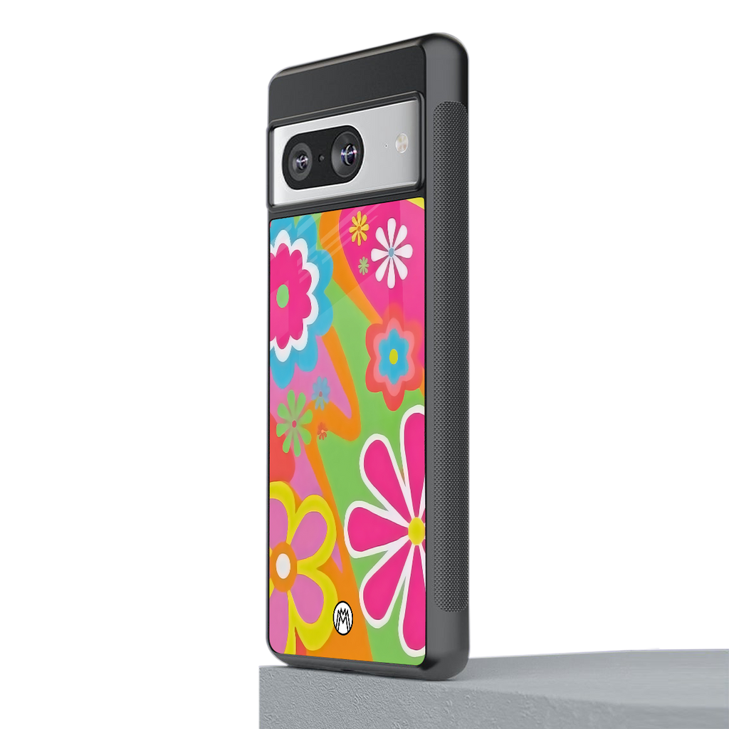 nostalgic wildflower y2k back phone cover | glass case for Google Pixel 8