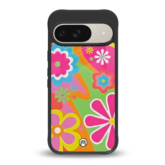 nostalgic wildflower y2k back phone cover | glass case for google pixel 9