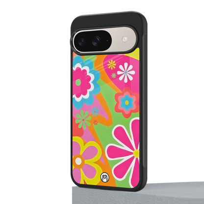 nostalgic wildflower y2k back phone cover | glass case for google pixel 9