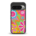 nostalgic wildflower y2k back phone cover | glass case for google pixel 9 pro