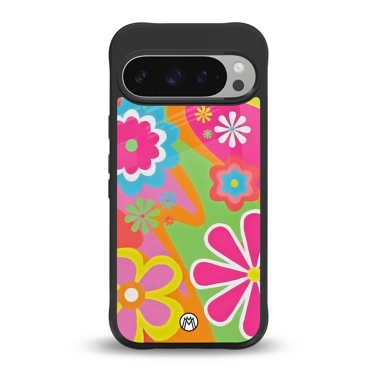 nostalgic wildflower y2k back phone cover | glass case for google pixel 9 pro xl