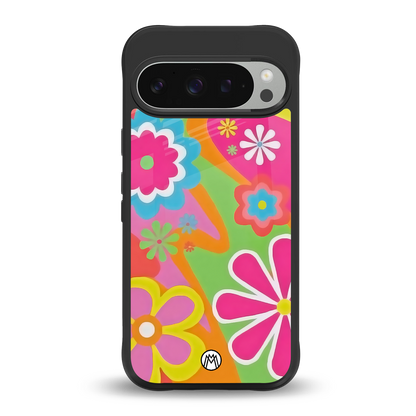 nostalgic wildflower y2k back phone cover | glass case for google pixel 9 pro xl