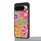 nostalgic wildflower y2k back phone cover | glass case for google pixel 9 pro