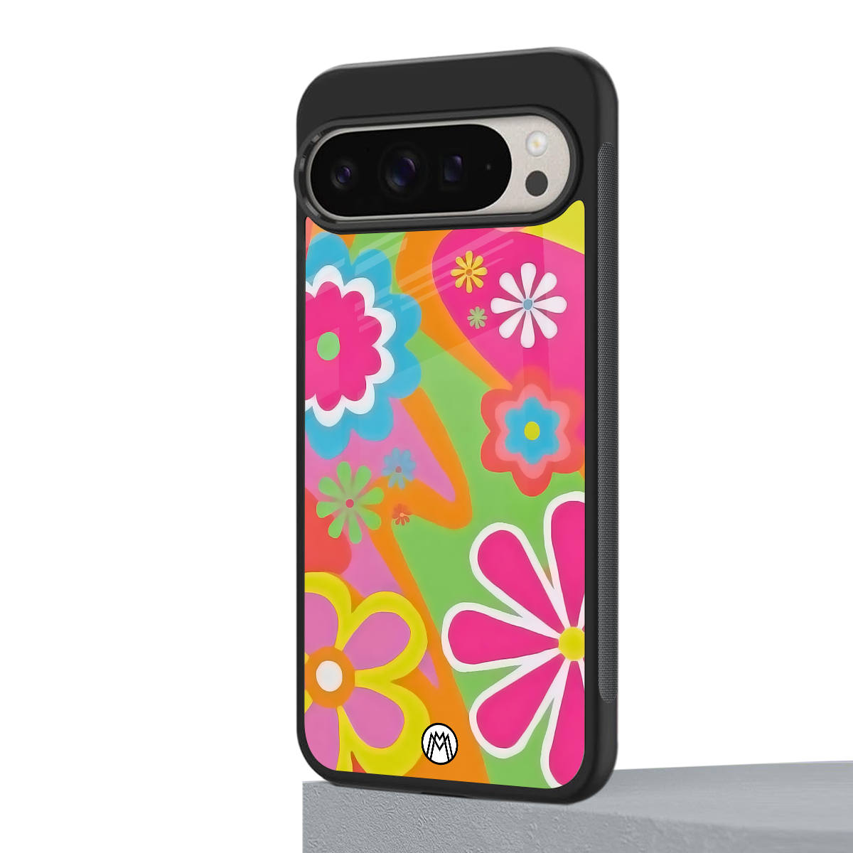nostalgic wildflower y2k back phone cover | glass case for google pixel 9 pro xl