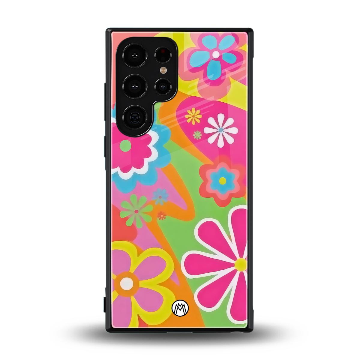 nostalgic wildflower y2k back phone cover | glass case for samsung galaxy s24 ultra