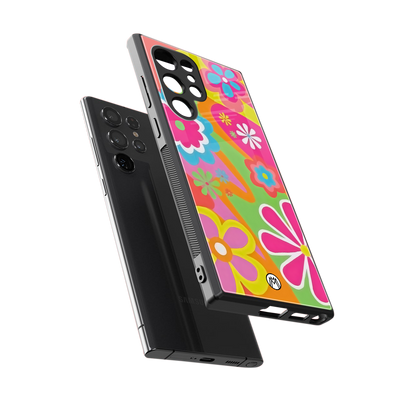 nostalgic wildflower y2k back phone cover | glass case for samsung galaxy s24 ultra