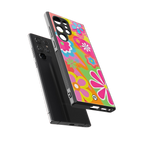 nostalgic wildflower y2k back phone cover | glass case for samsung galaxy s23 ultra