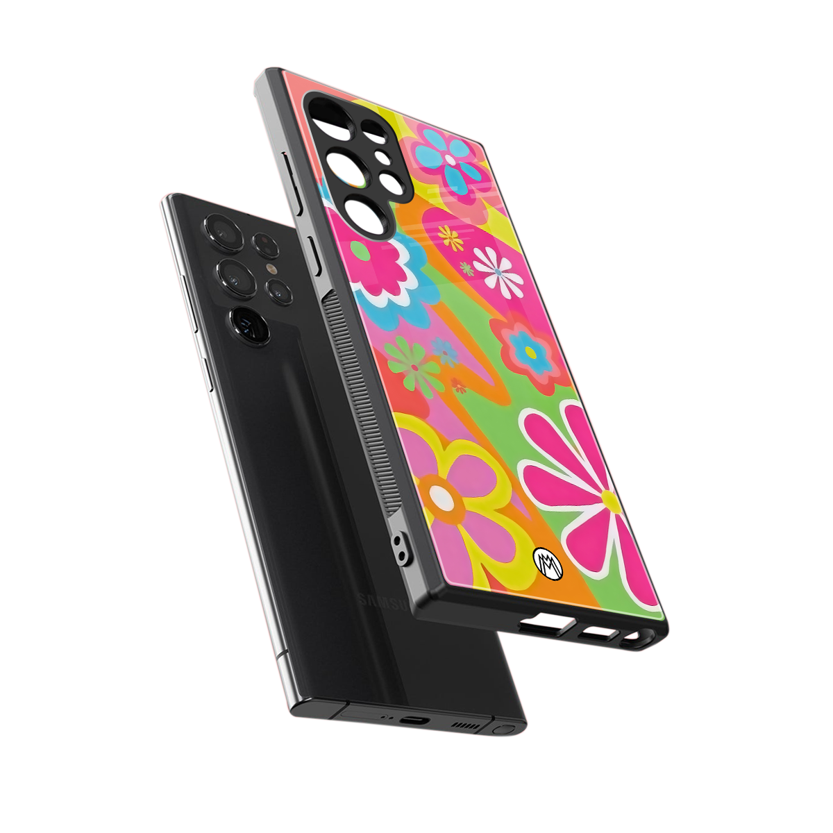 nostalgic wildflower y2k back phone cover | glass case for samsung galaxy s23 ultra