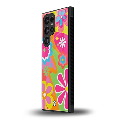 nostalgic wildflower y2k back phone cover | glass case for samsung galaxy s24 ultra