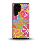 nostalgic wildflower y2k back phone cover | glass case for samsung galaxy s25 ultra